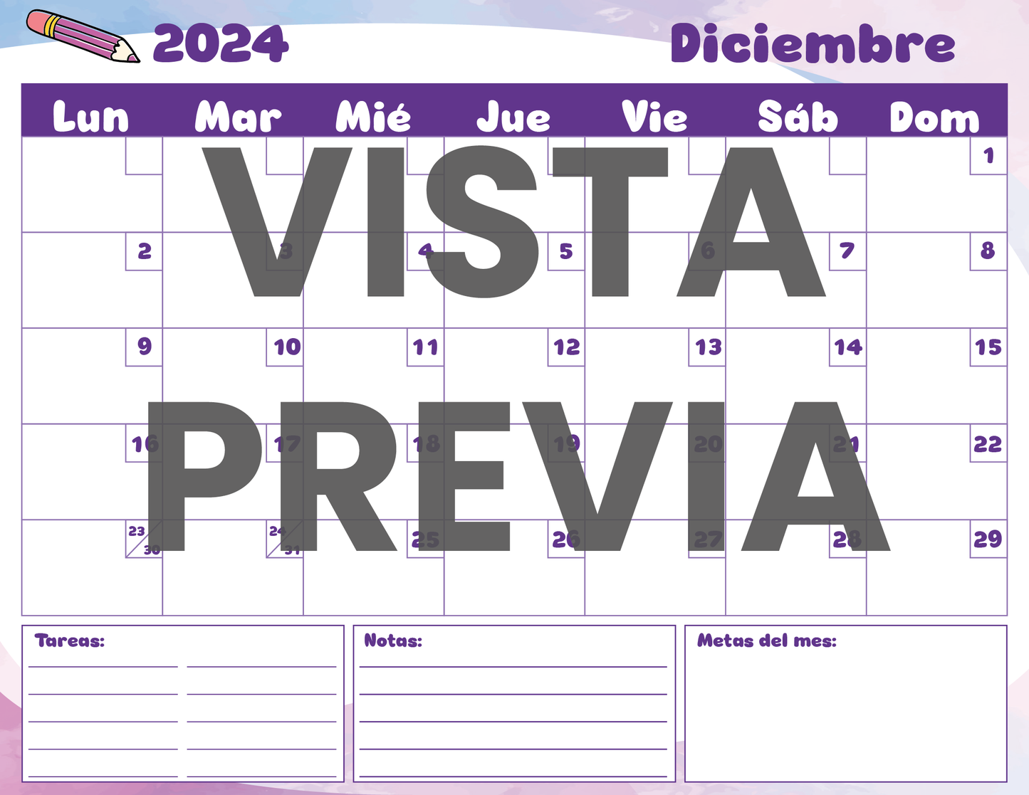 Agenda Colorida SUPERVISOR Preescolar Ciclo Escolar 2024 - 2025