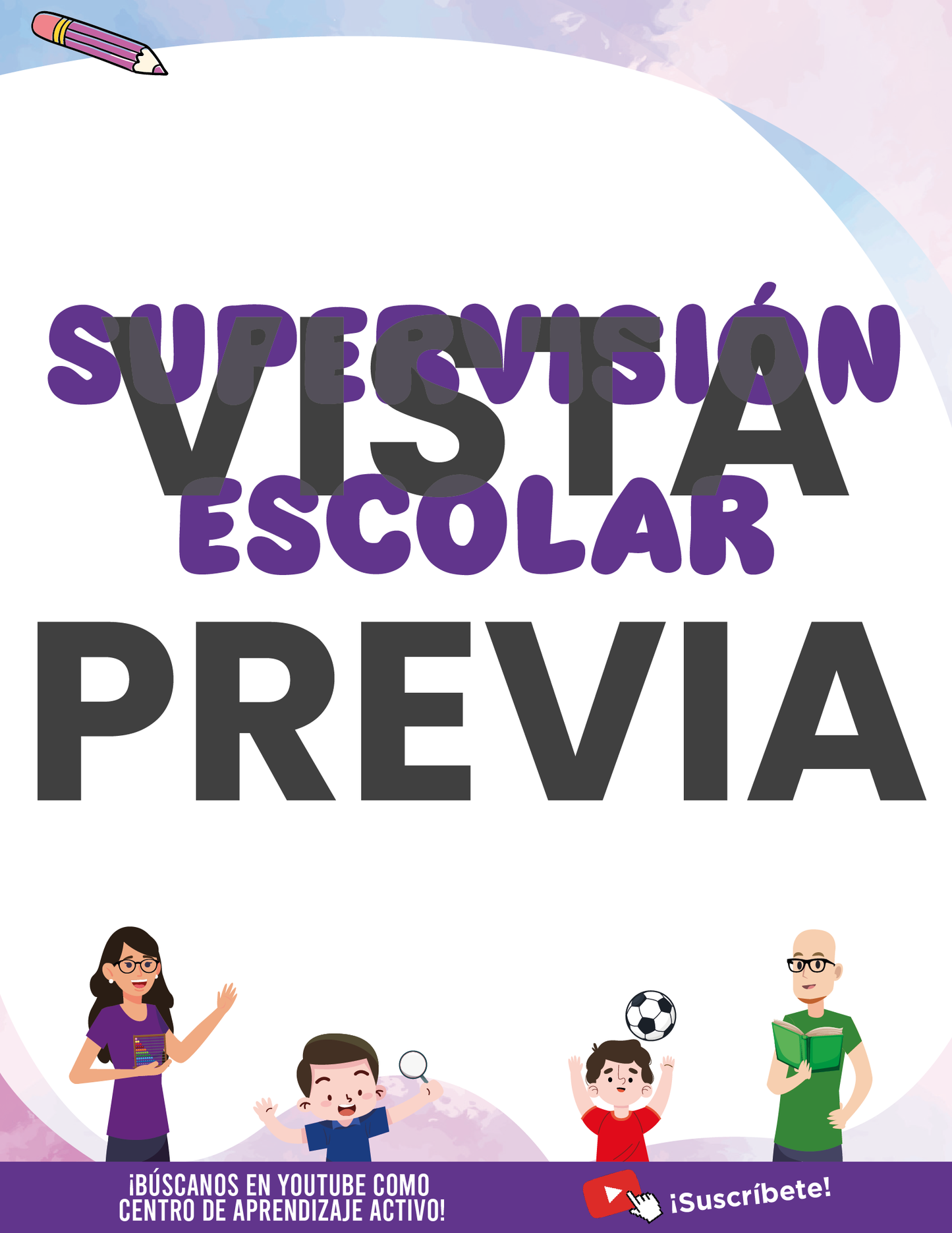 Agenda Colorida SUPERVISOR Preescolar Ciclo Escolar 2024 - 2025