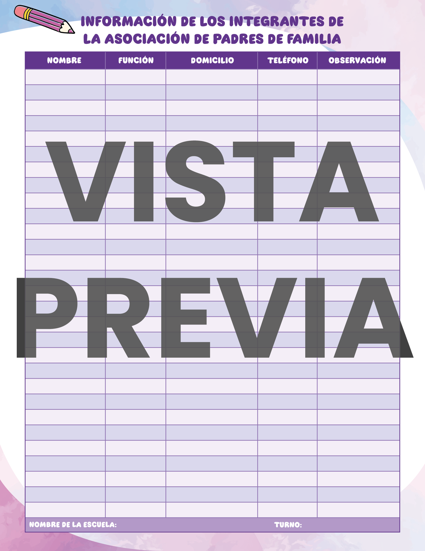 Agenda Colorida SUPERVISOR Preescolar Ciclo Escolar 2024 - 2025