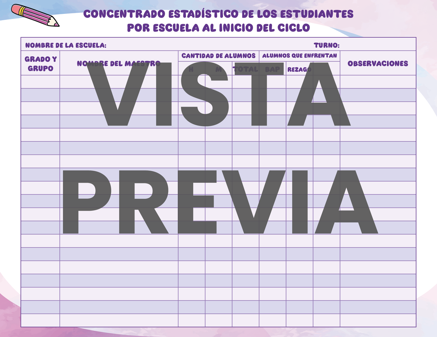 Agenda Colorida SUPERVISOR Preescolar Ciclo Escolar 2024 - 2025