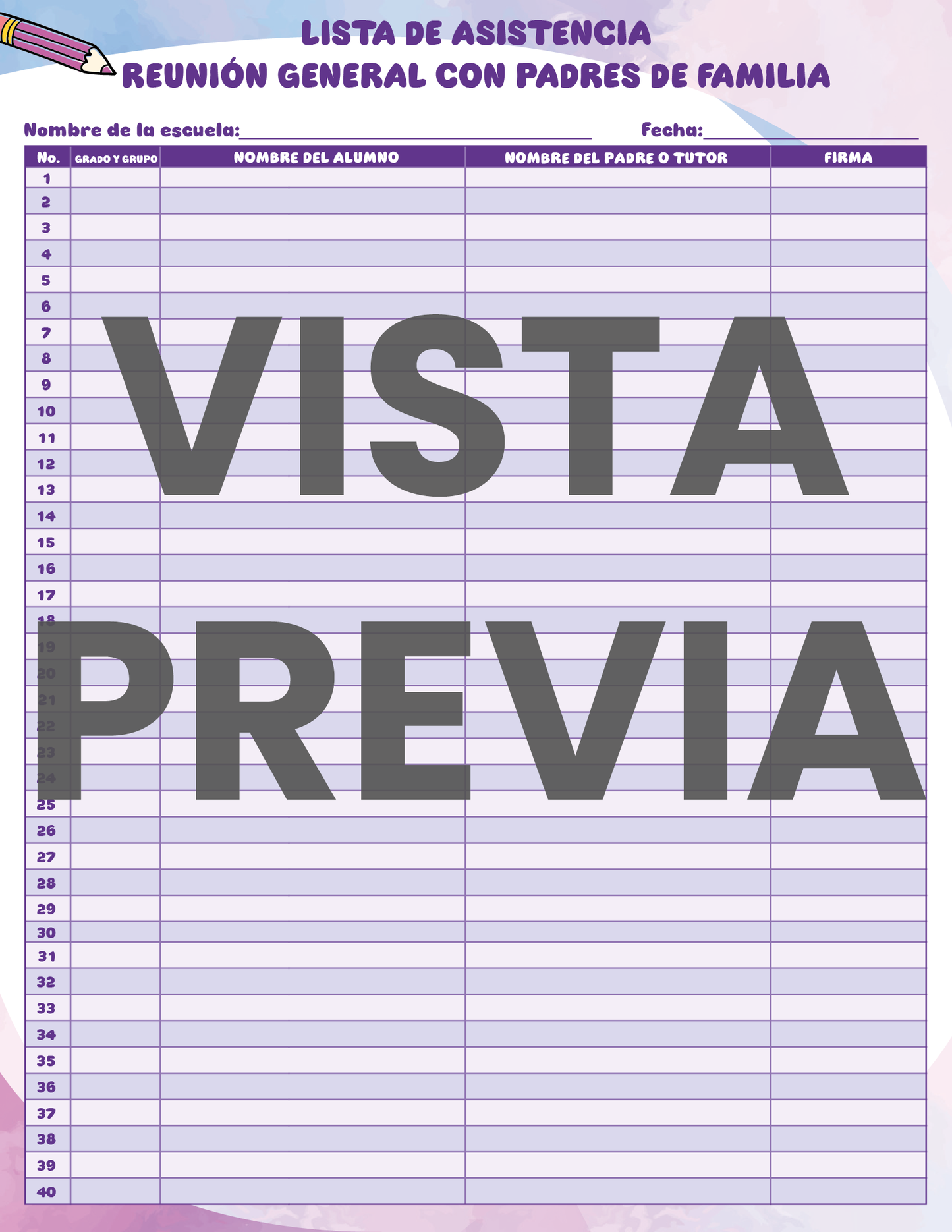 Agenda Colorida SUPERVISOR Preescolar Ciclo Escolar 2024 - 2025