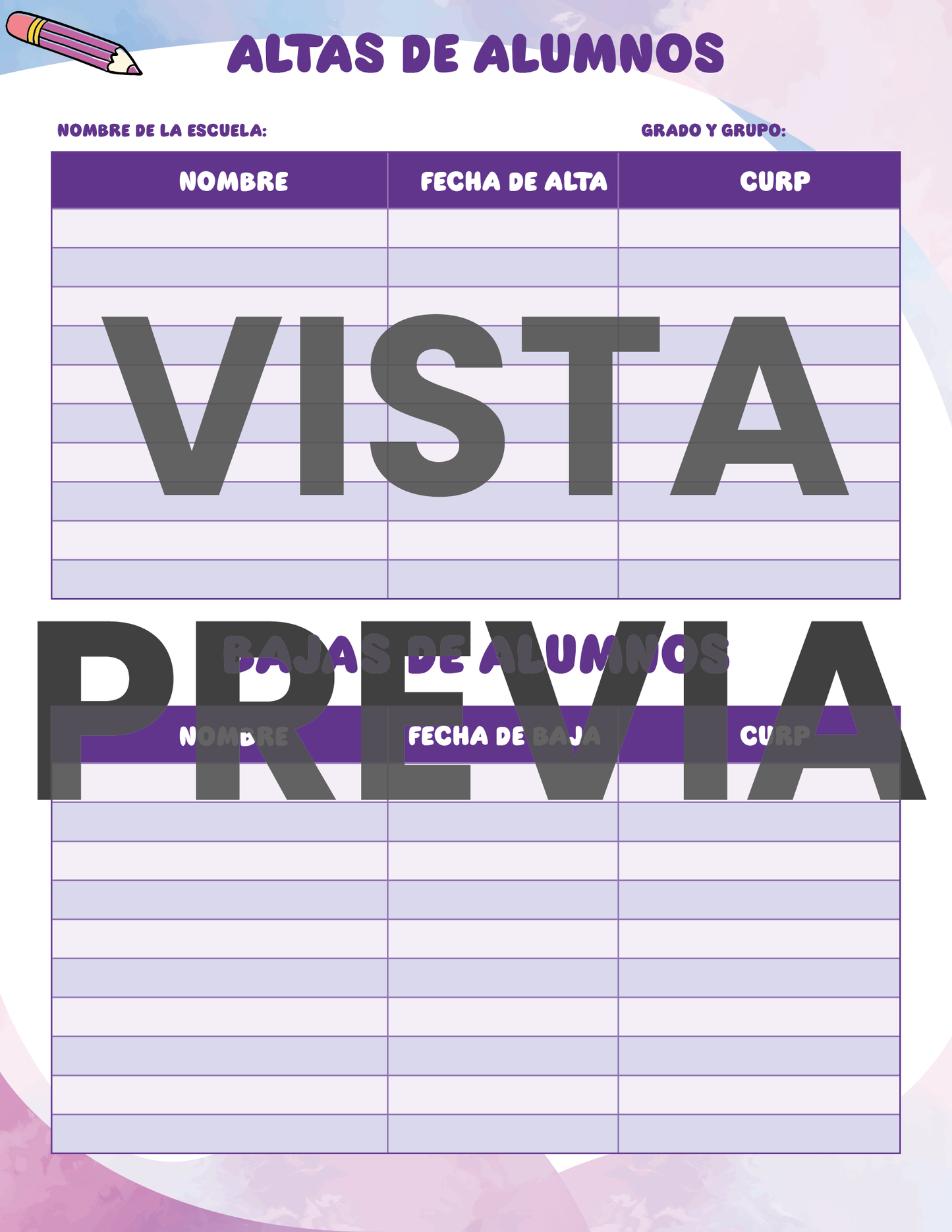 Agenda Colorida SUPERVISOR Preescolar Ciclo Escolar 2024 - 2025