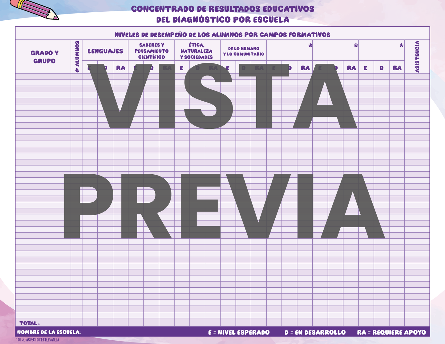 Agenda Colorida SUPERVISOR Preescolar Ciclo Escolar 2024 - 2025
