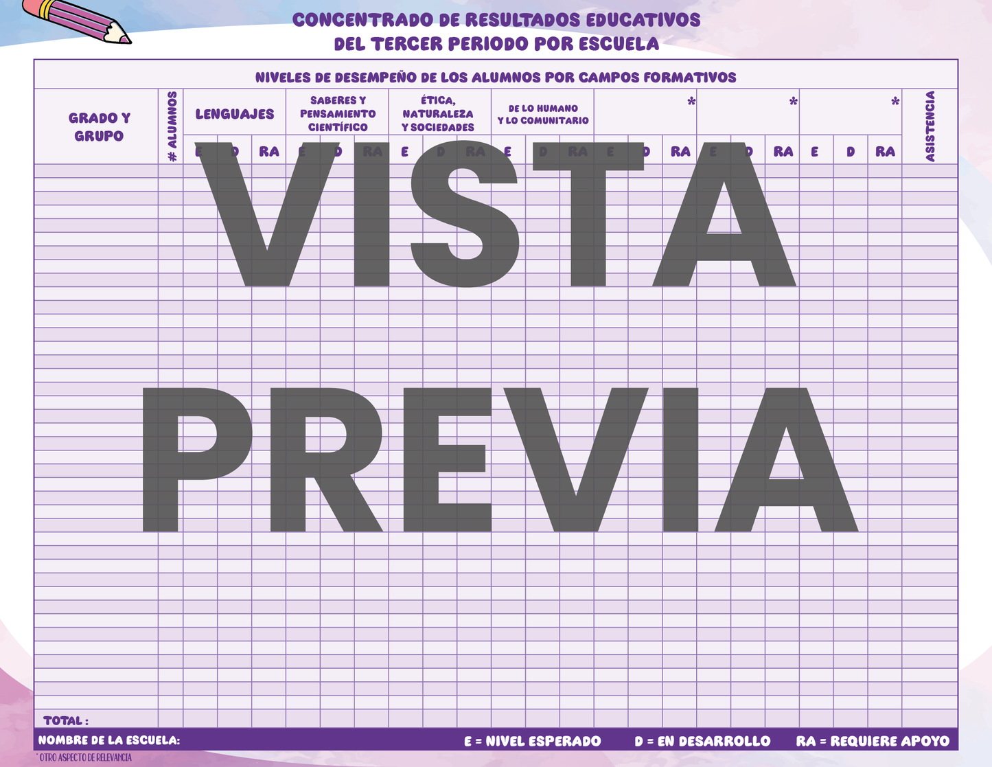 Agenda Colorida SUPERVISOR Preescolar Ciclo Escolar 2024 - 2025