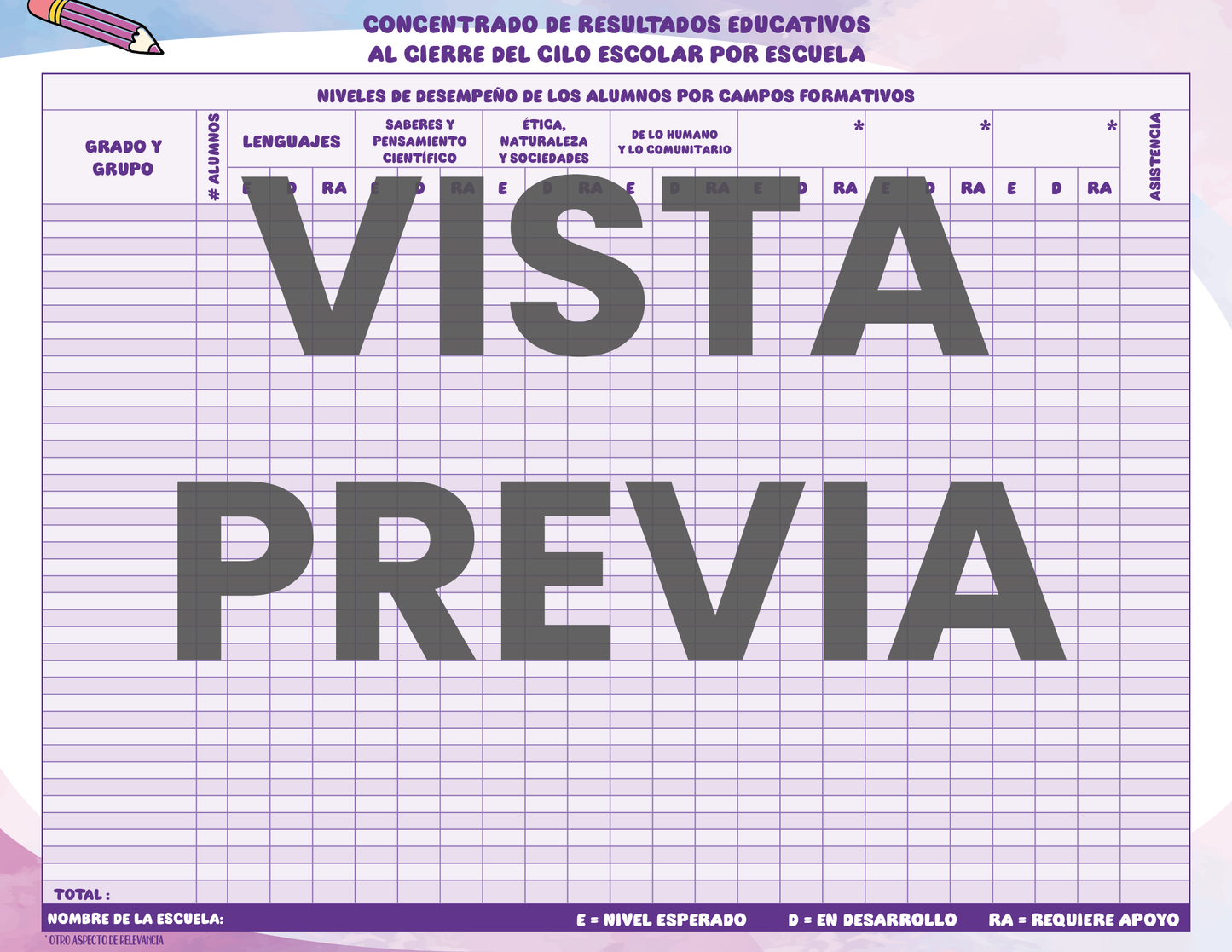 Agenda Colorida SUPERVISOR Preescolar Ciclo Escolar 2024 - 2025