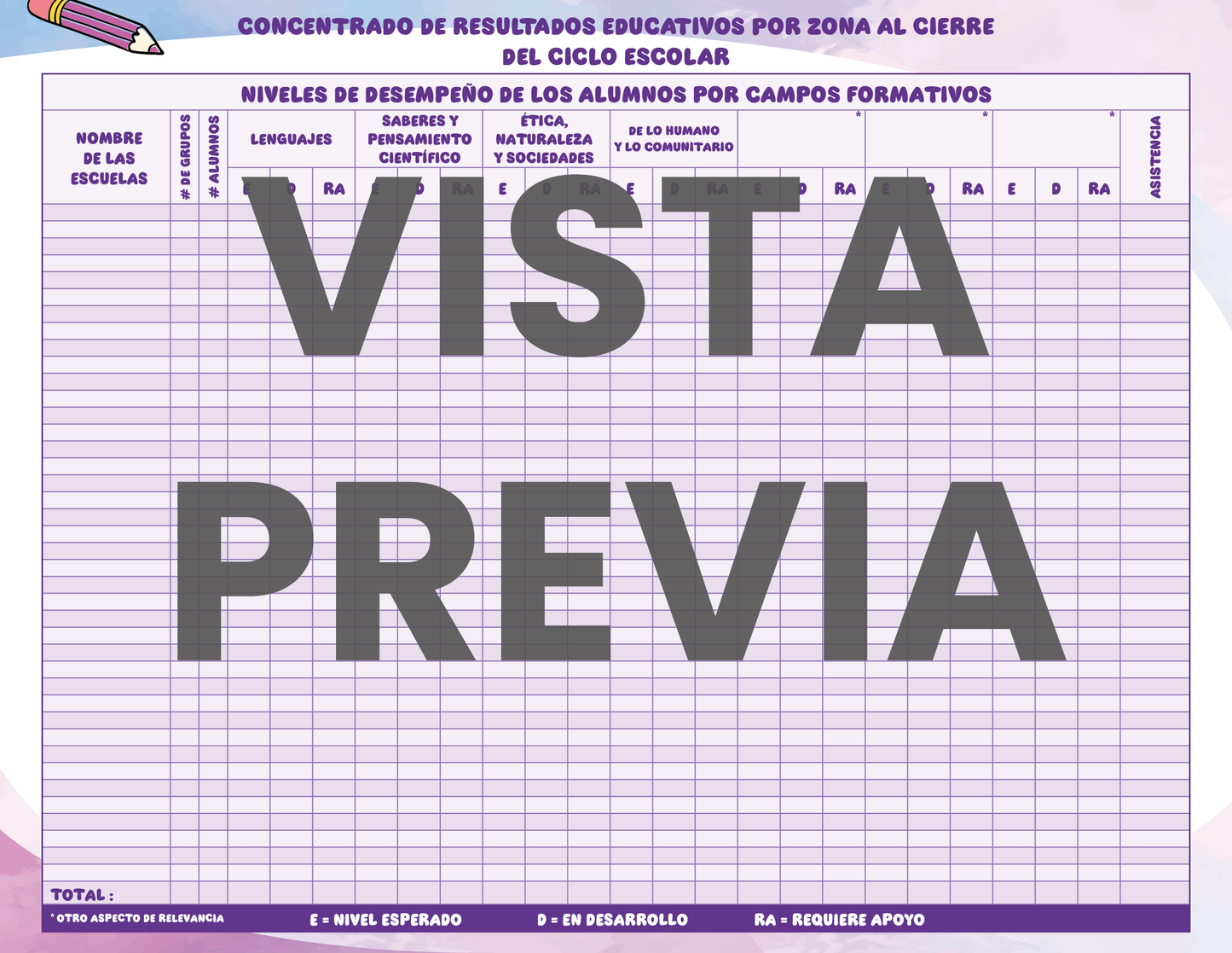 Agenda Colorida SUPERVISOR Preescolar Ciclo Escolar 2024 - 2025