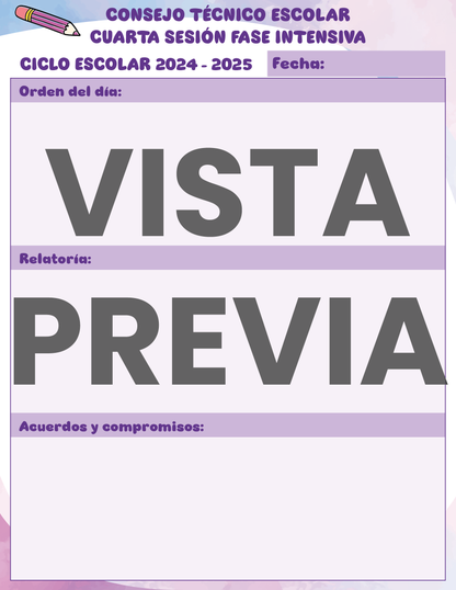 Agenda Colorida SUPERVISOR Primaria Ciclo Escolar 2024 - 2025