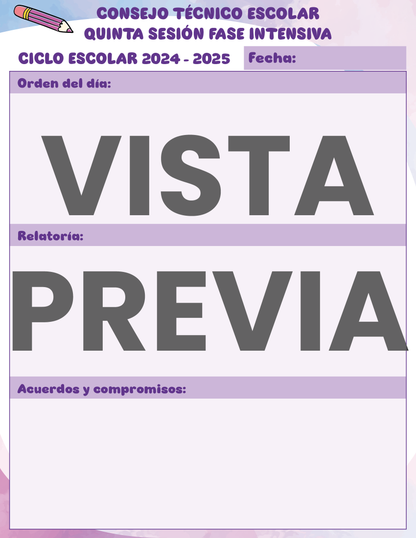 Agenda Colorida SUPERVISOR Primaria Ciclo Escolar 2024 - 2025