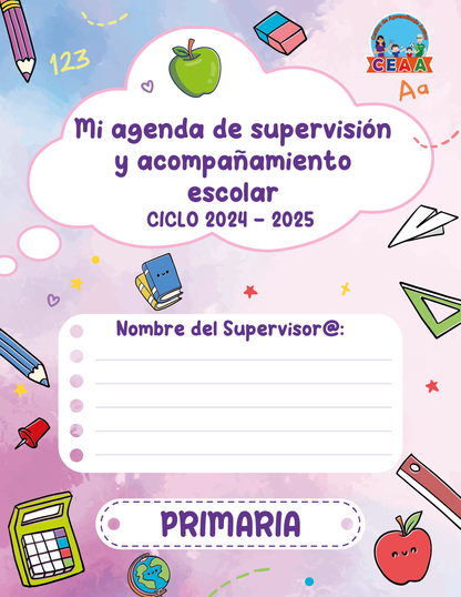 Agenda Colorida SUPERVISOR Primaria Ciclo Escolar 2024 - 2025