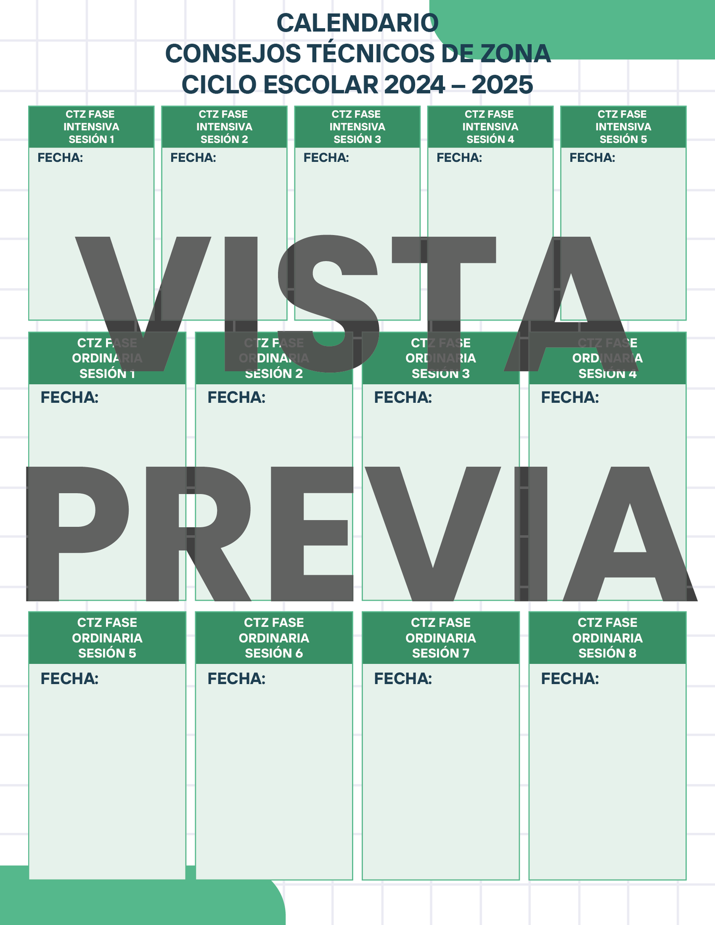 Agenda Cuadros SUPERVISOR Secundaria Ciclo Escolar 2024 - 2025