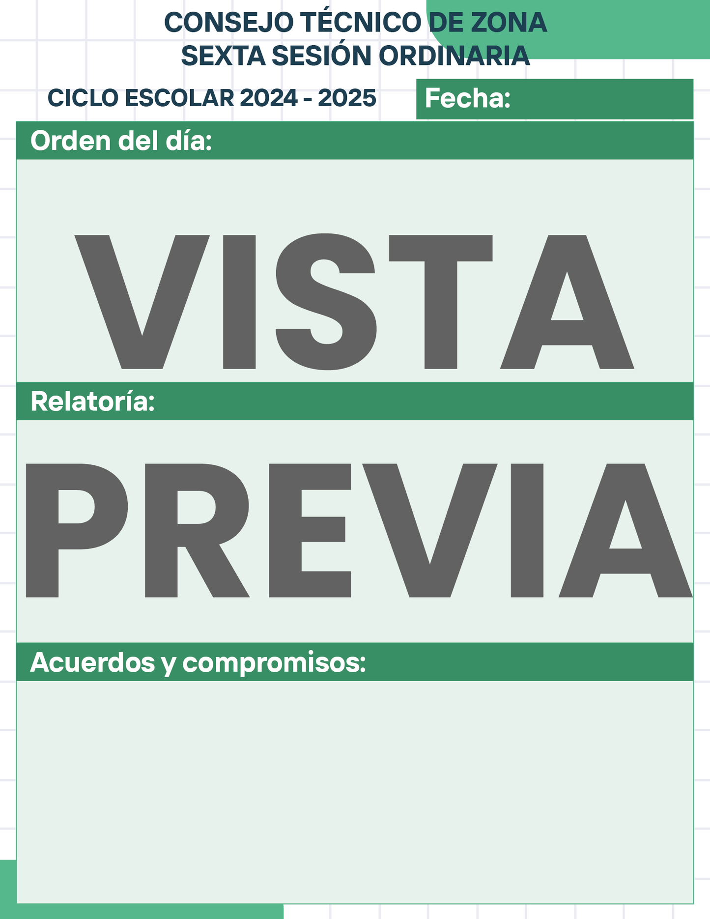 Agenda Cuadros SUPERVISOR Secundaria Ciclo Escolar 2024 - 2025