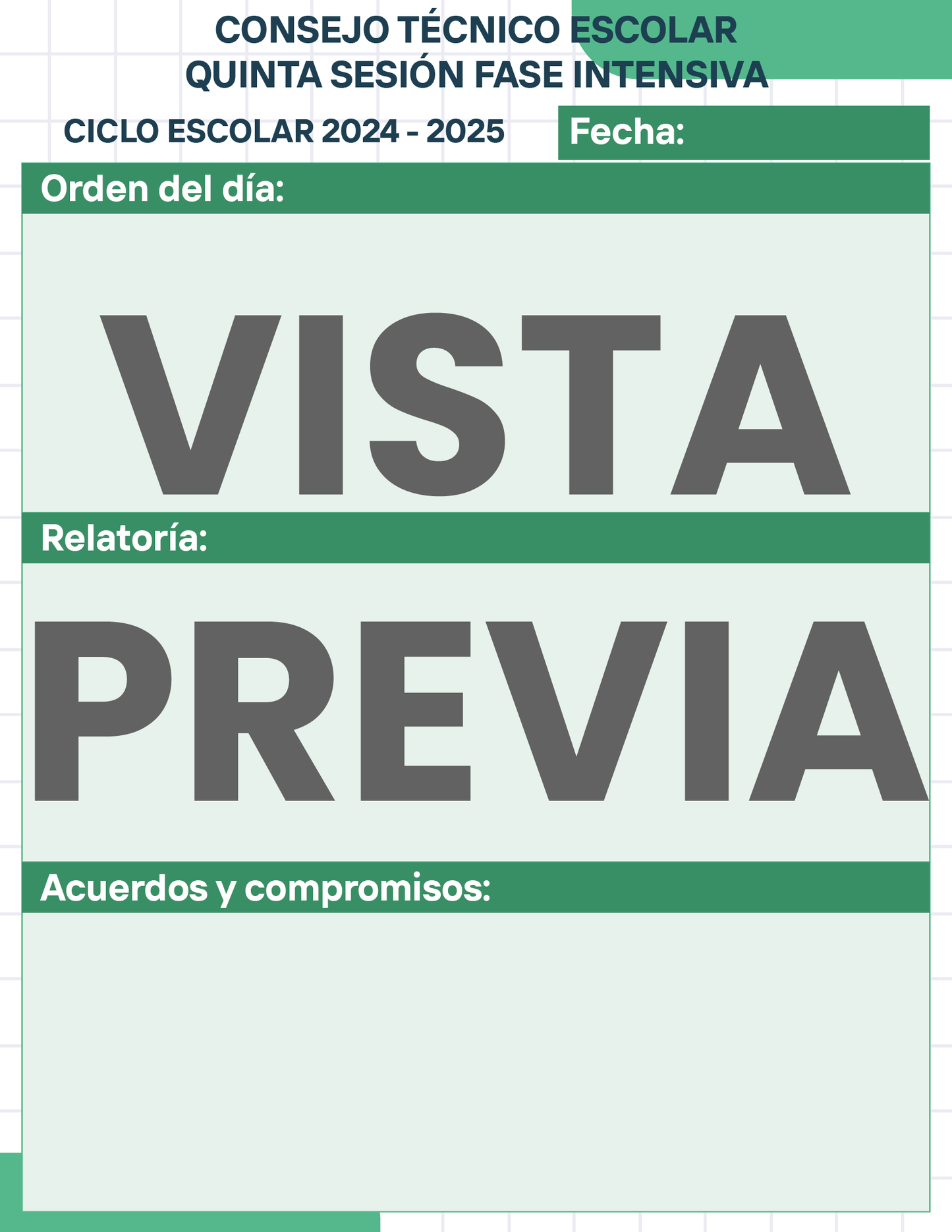 Agenda Cuadros SUPERVISOR Secundaria Ciclo Escolar 2024 - 2025