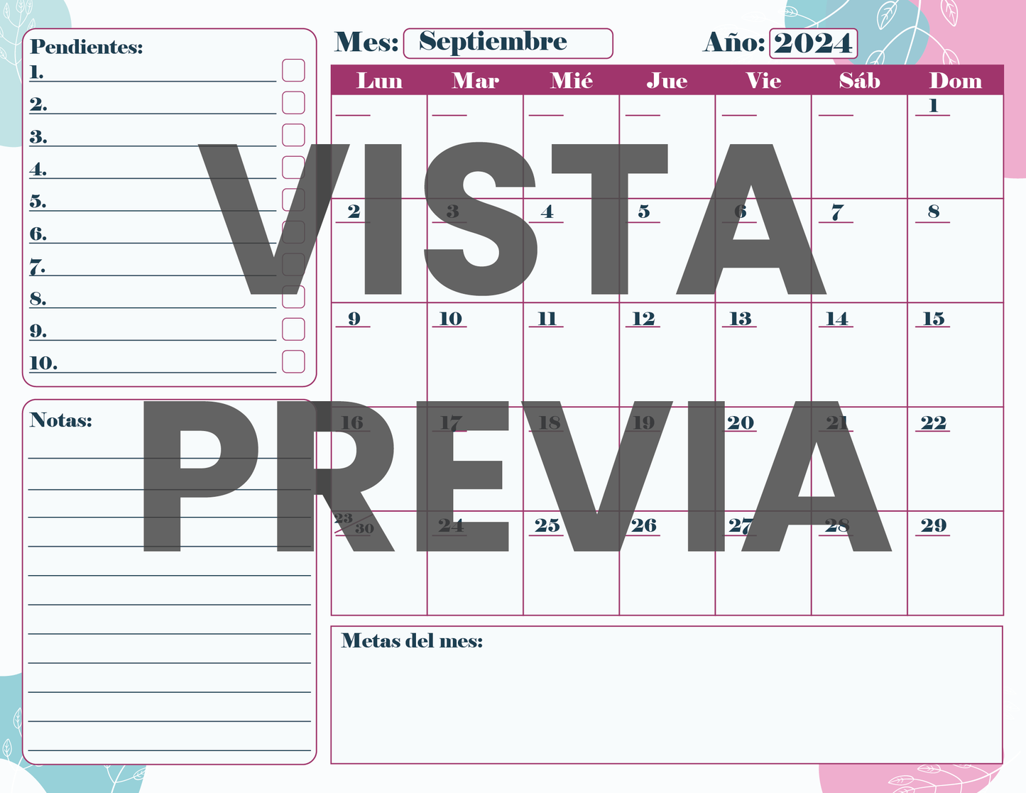 Agenda Flores DIRECTOR Primaria Ciclo Escolar 2024 - 2025