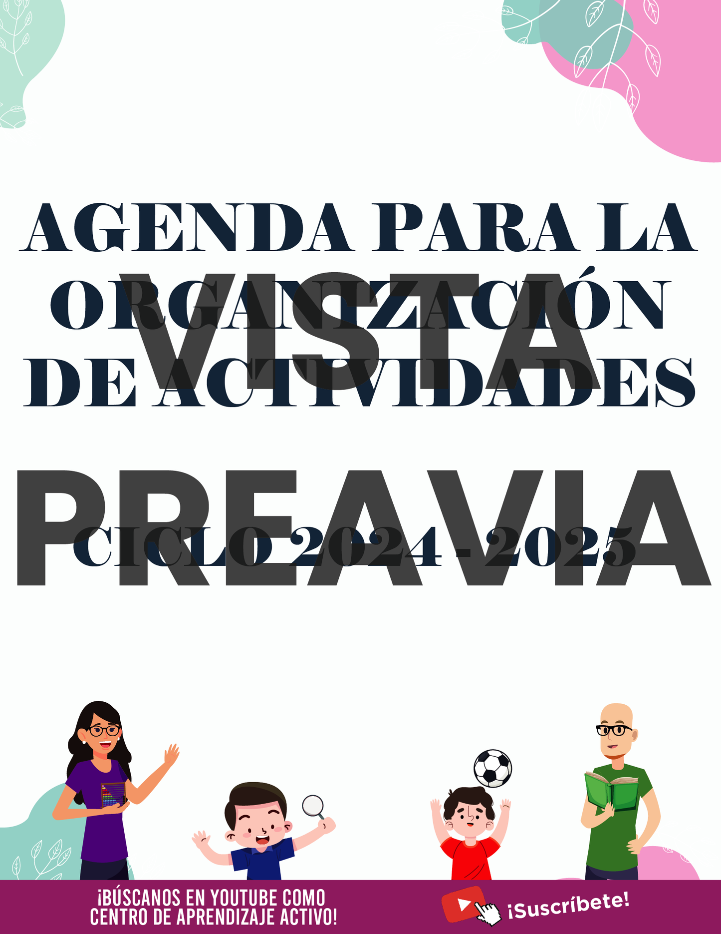 Agenda Flores MAESTRO Primaria Ciclo Escolar 2024 - 2025