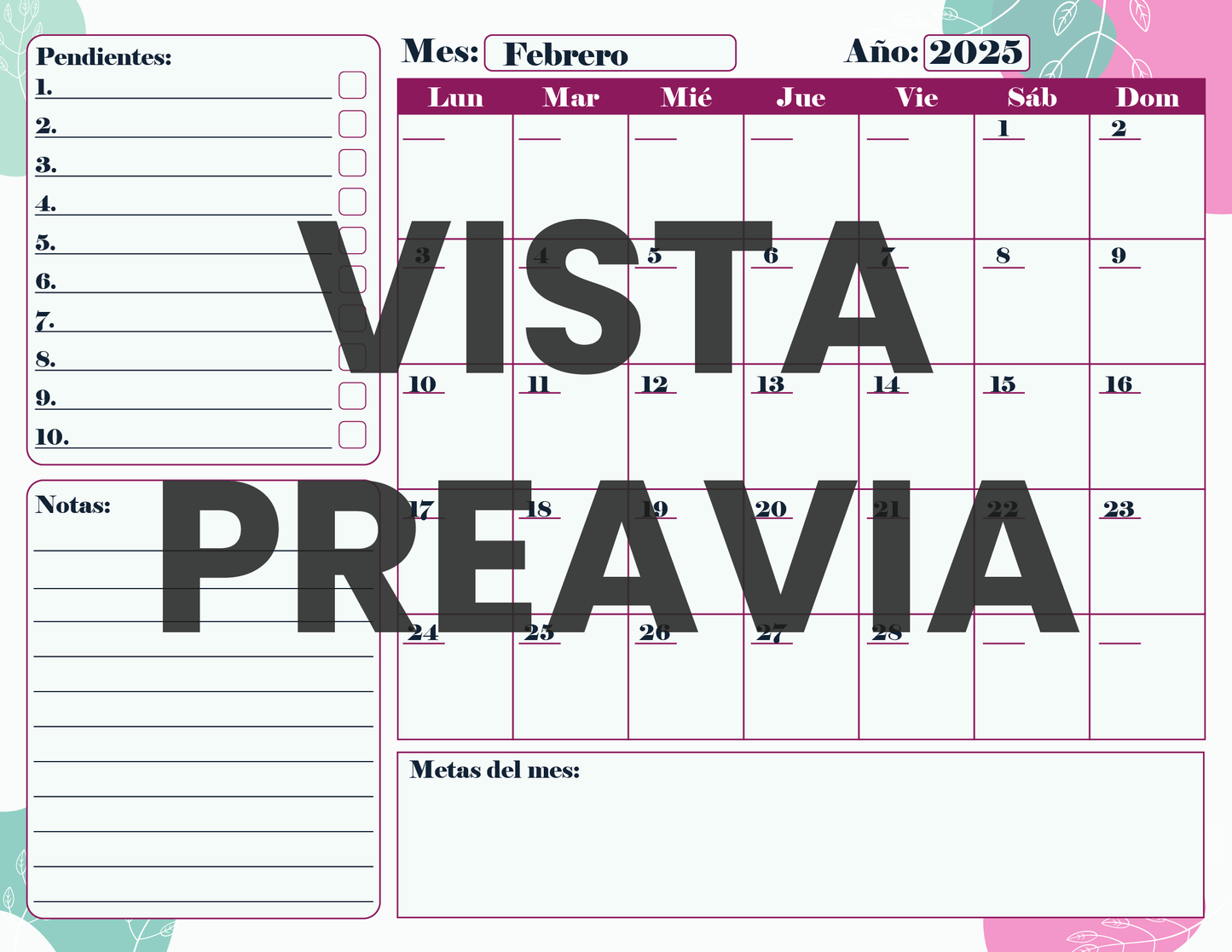 Agenda Flores MAESTRO Primaria Ciclo Escolar 2024 - 2025