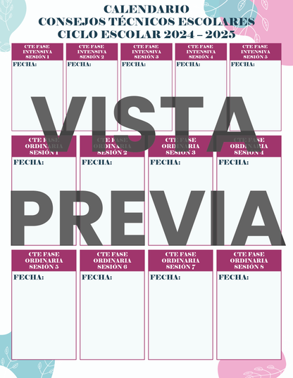 Agenda Flores SUPERVISOR Primaria Ciclo Escolar 2024 - 2025