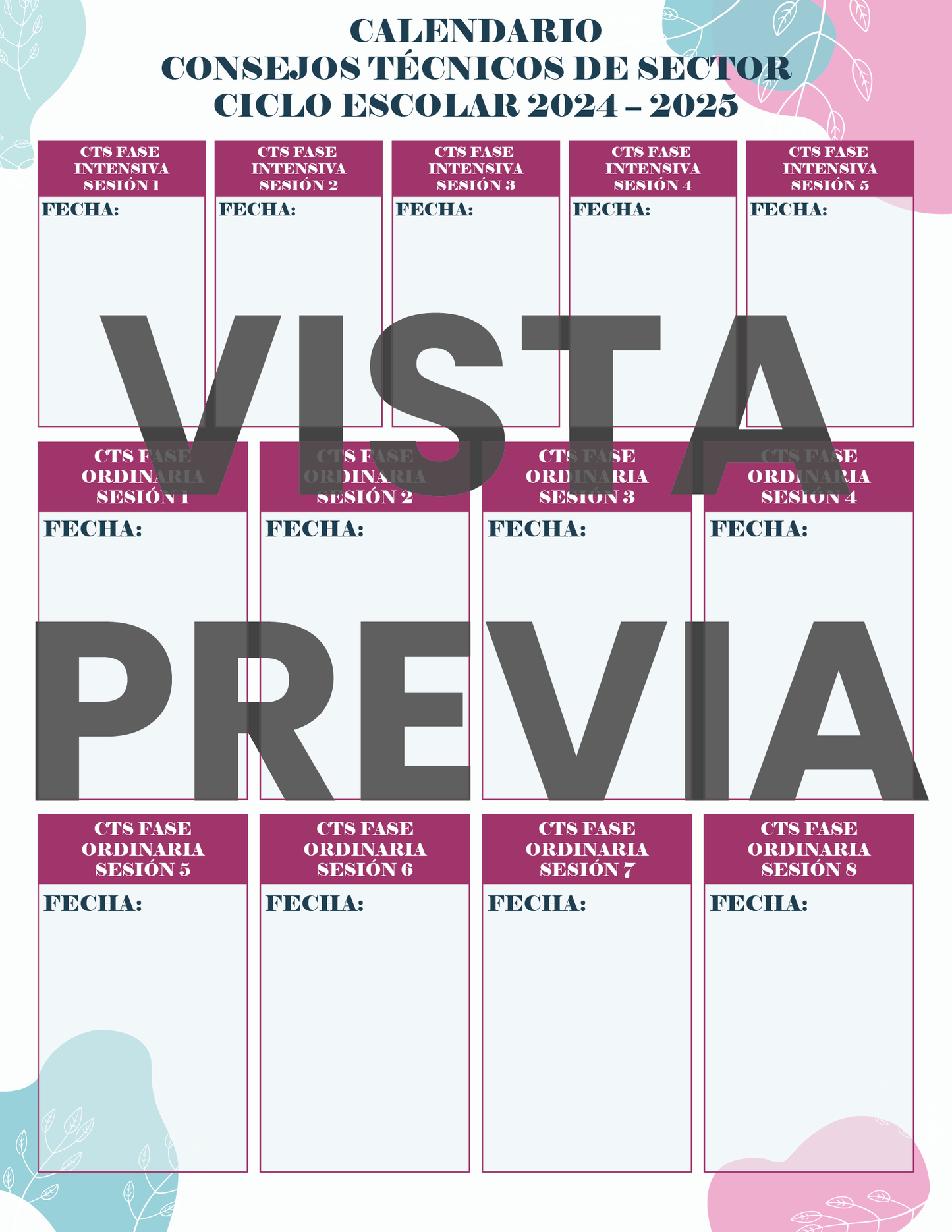Agenda Flores SUPERVISOR Primaria Ciclo Escolar 2024 - 2025