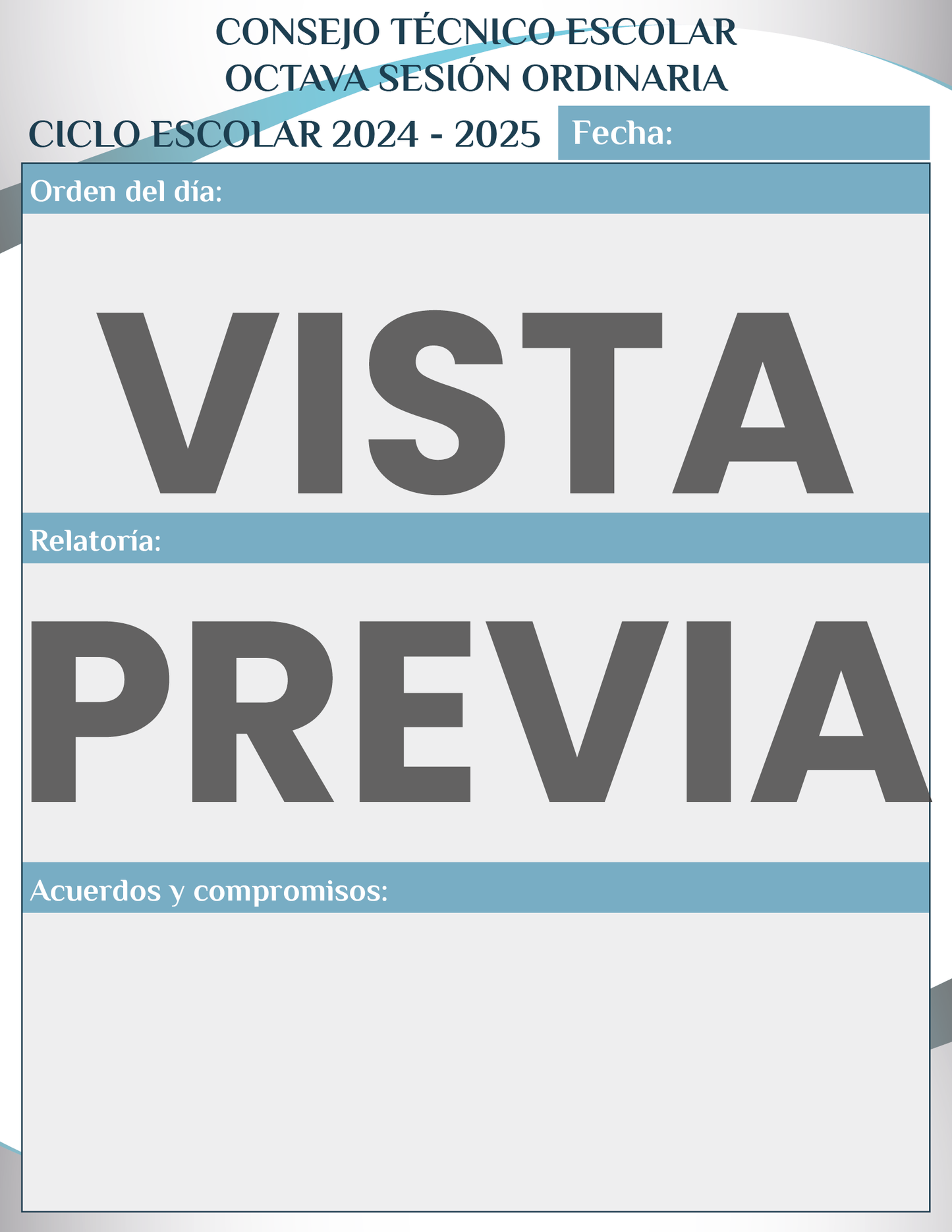 Agenda Formal DIRECTOR Primaria Ciclo Escolar 2024 - 2025