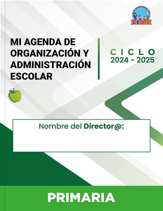 Mi Agenda Formal DIRECTOR Primaria Ciclo Escolar 2024 - 2025 en PDF