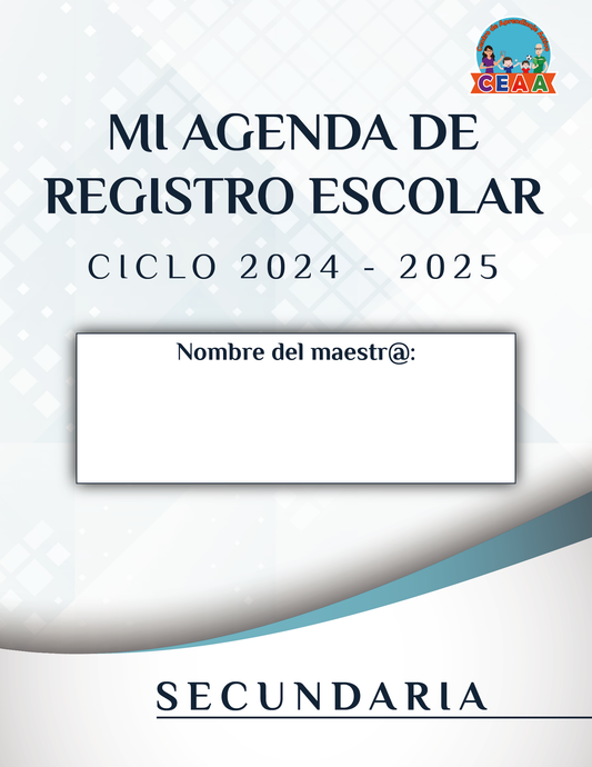 Agenda Formal MAESTRO Secundaria Ciclo Escolar 2024 - 2025