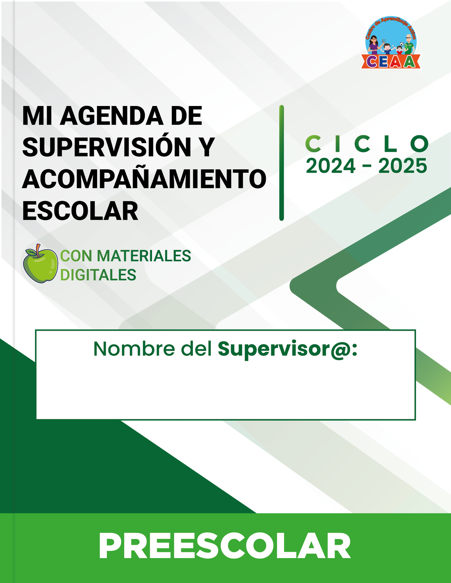 Mi Agenda Formal SUPERVISOR Preescolar Ciclo Escolar 2024 - 2025 en PDF