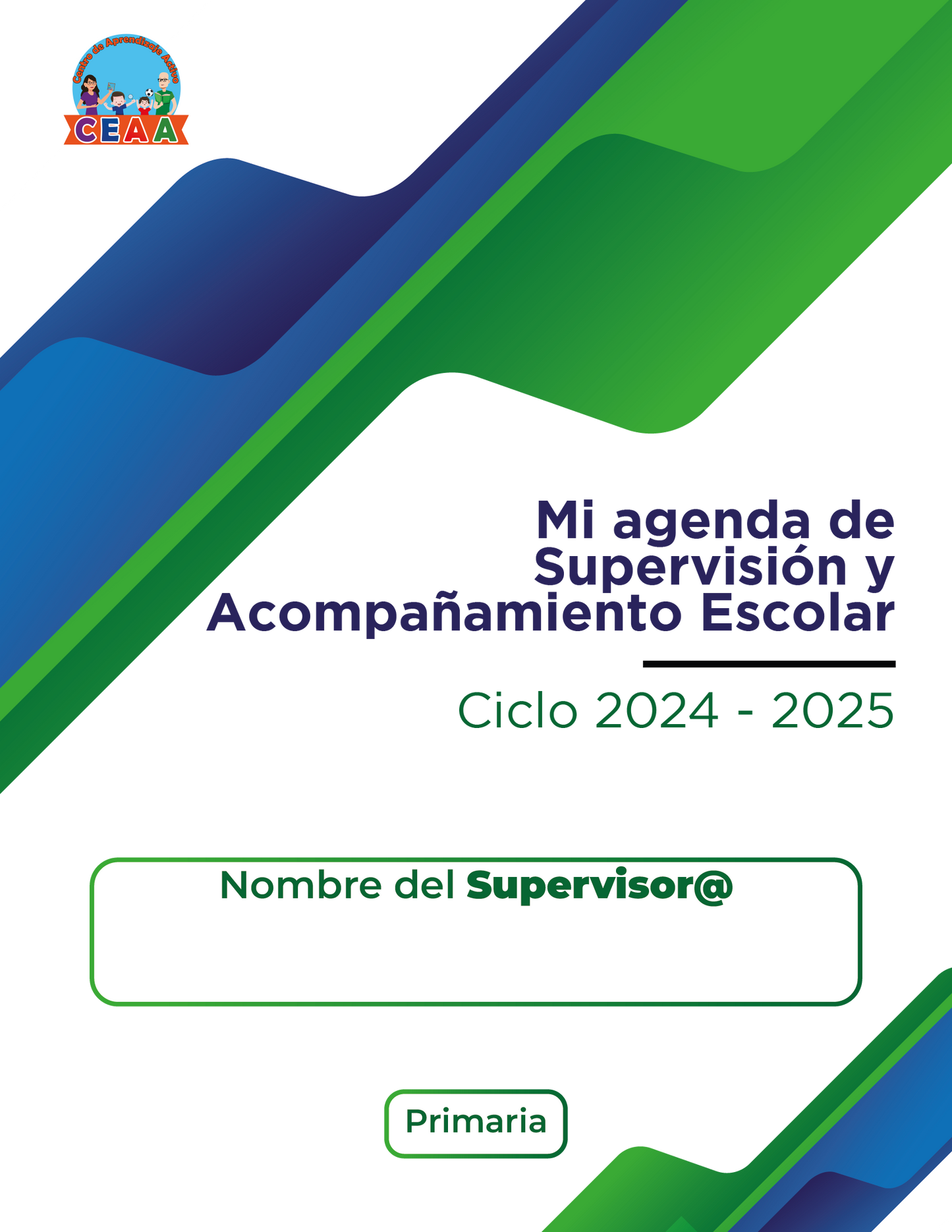 Agenda Formal SUPERVISOR Primaria Ciclo Escolar 2024 - 2025 en PDF