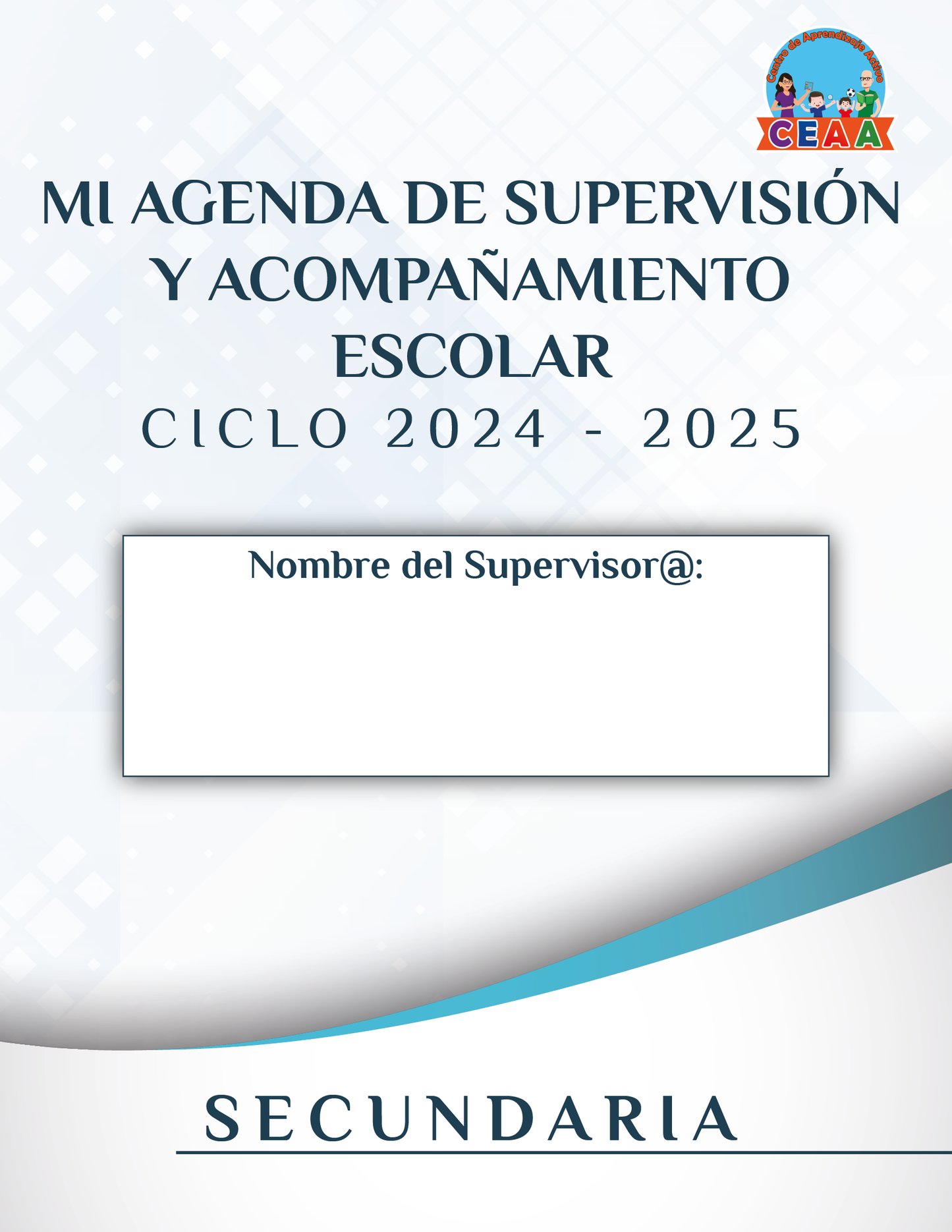 Agenda Formal SUPERVISOR Secundaria Ciclo Escolar 2024 - 2025