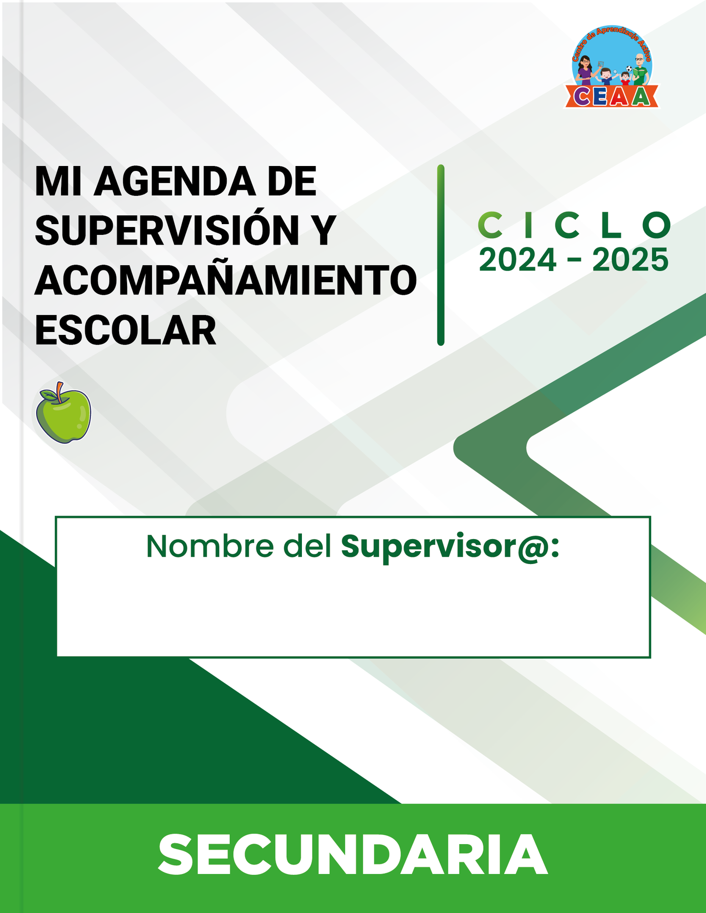 Mi Agenda Formal SUPERVISOR Secundaria Ciclo Escolar 2024 - 2025