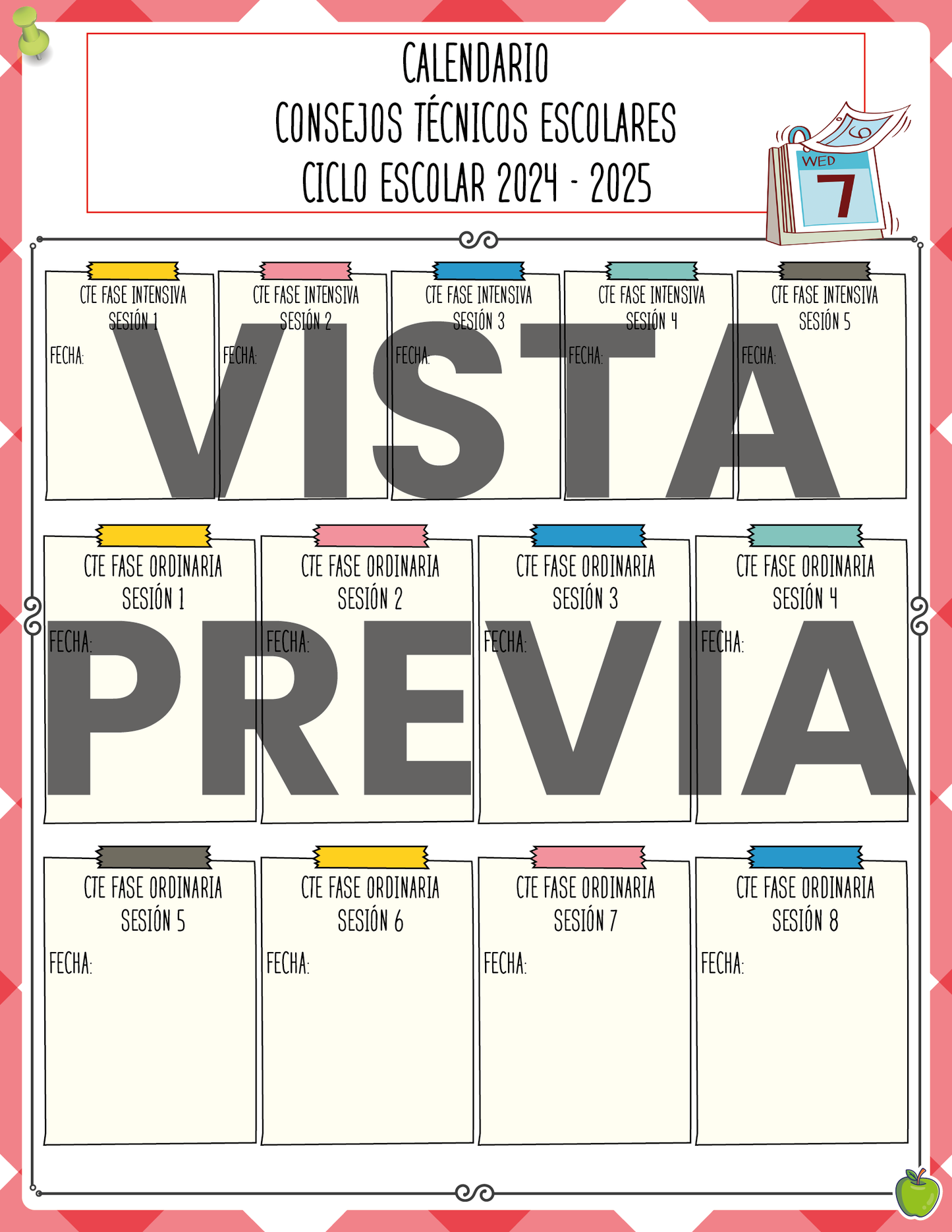 Agenda Manzana SUPERVISOR Secundaria Ciclo Escolar 2024 - 2025