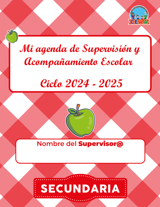 Agenda Manzana SUPERVISOR Secundaria Ciclo Escolar 2024 - 2025