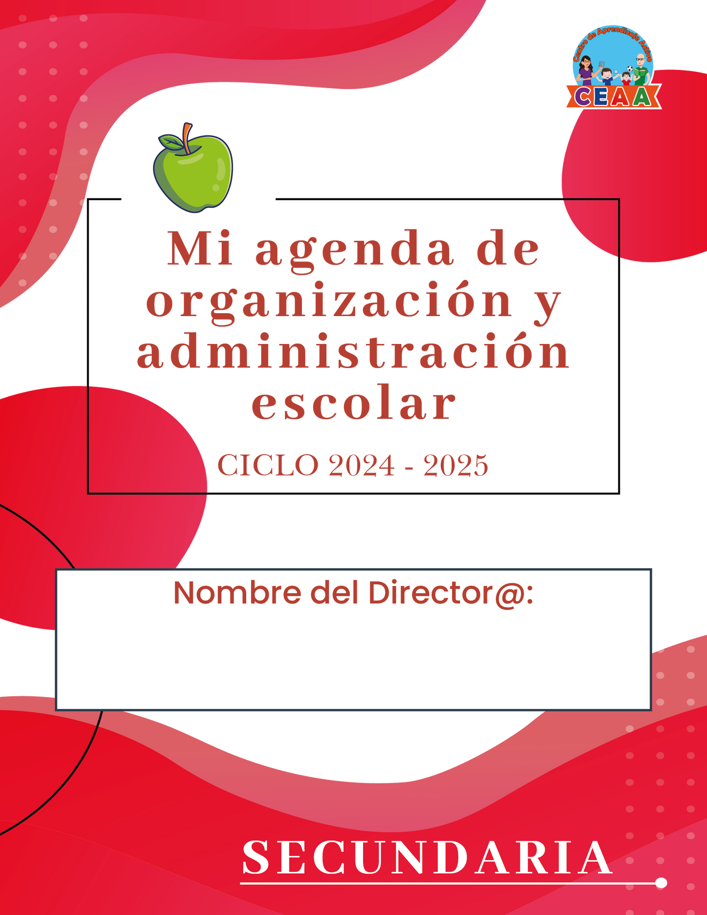 Agenda Rosa DIRECTOR Secundaria Ciclo Escolar 2024 - 2025 en PDF