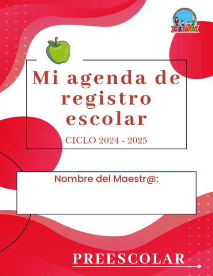 Agenda Rosa MAESTRO Preescolar Ciclo Escolar 2024 - 2025 en PDF