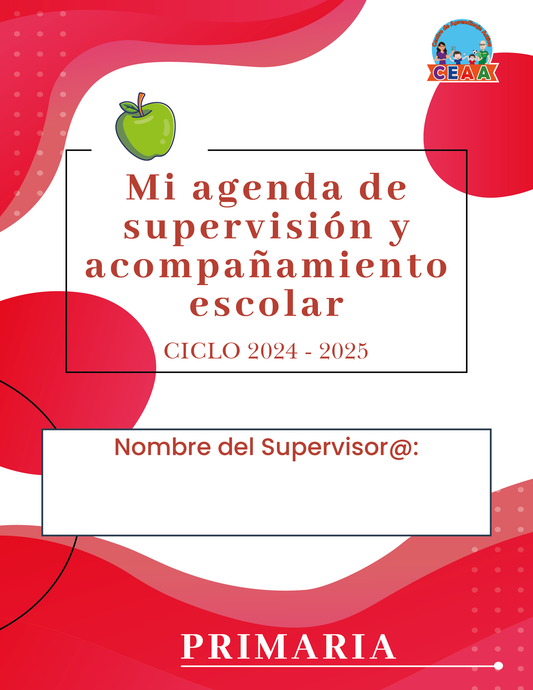 Agenda Roja SUPERVISOR Primaria Ciclo Escolar 2024 - 2025