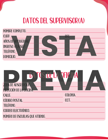 Agenda Roja SUPERVISOR Secundaria Ciclo Escolar 2024 - 2025