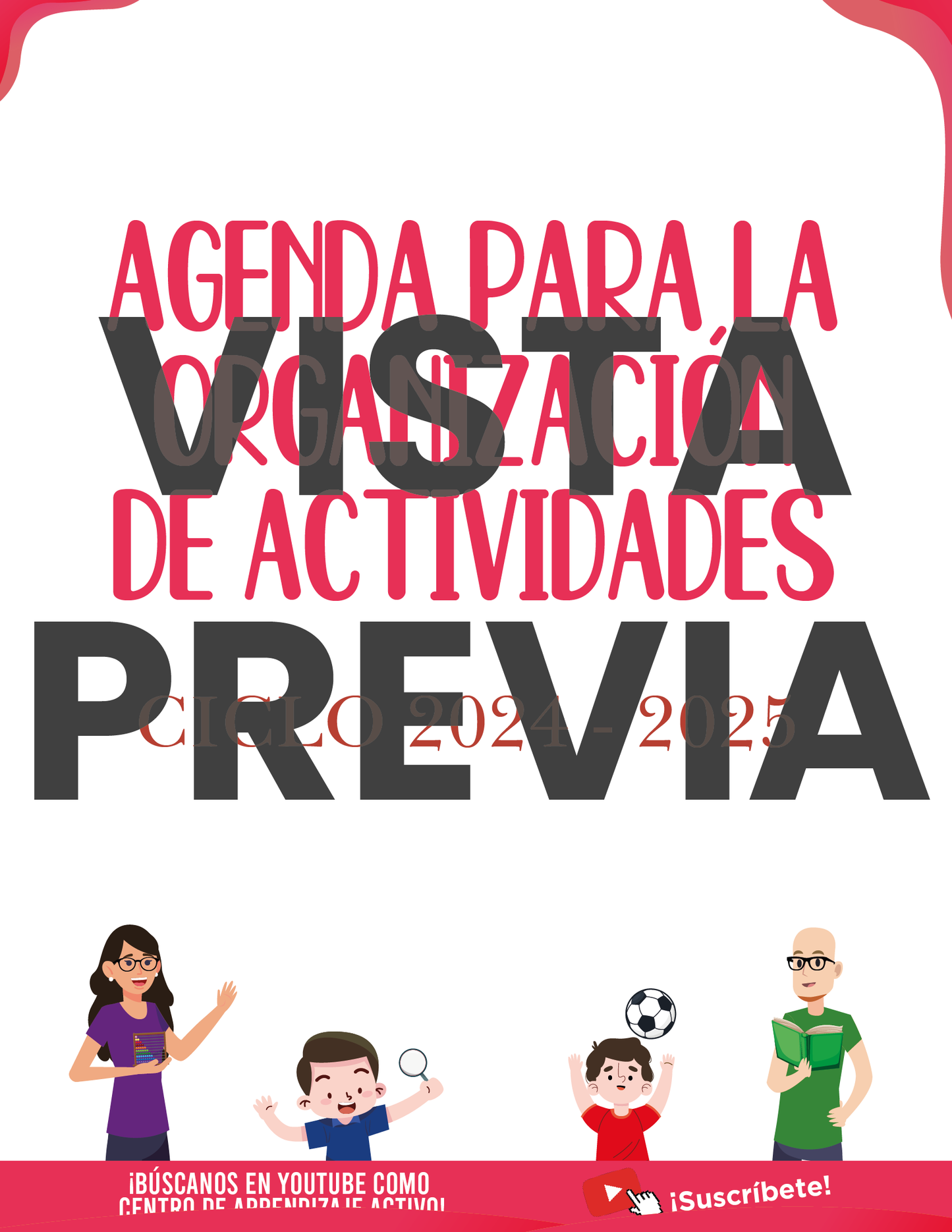 Agenda Roja SUPERVISOR Secundaria Ciclo Escolar 2024 - 2025