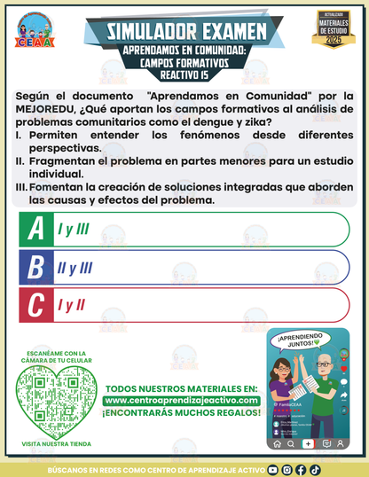 Simulador de Examen Aprendamos en Comunidad Campos Formativos en PDF