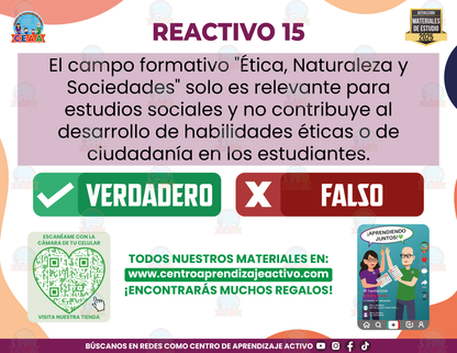 Cuadernillo de Estudio - Los Campos Formativos para Comprender y Transformar Nuestra Realidad Fascículo 3 - Verdadero o Falso