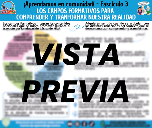 Infografía ¡Aprendamos en comunidad! - Fascículo 3 LOS CAMPOS FORMATIVOS PARA COMPRENDER Y TRANFORMAR NUESTRA REALIDAD