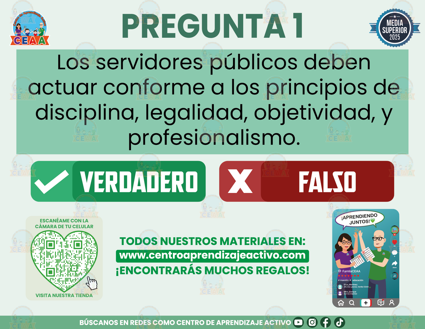 Cuadernillo de Estudio - Artículo 7 de la Ley General de Responsabilidades Administrativas - Verdadero o Falso Media Superior