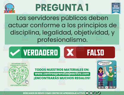 Cuadernillo de Estudio - ARTÍCULO 7° DE LA LEY GENERAL DE RESPONSABILIDADES ADMINISTRATIVAS - Verdadero o Falso - Media Superior