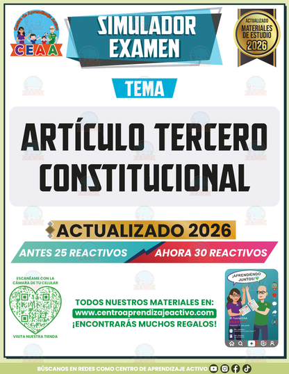 Simulador de Examen - Artículo Tercero Constitucional en PDF