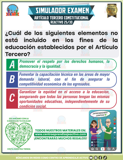 Simulador de Examen - Artículo Tercero Constitucional en PDF