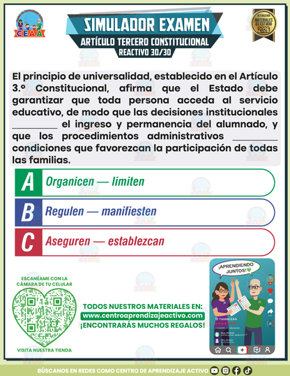 Simulador de Examen - Artículo Tercero Constitucional en PDF