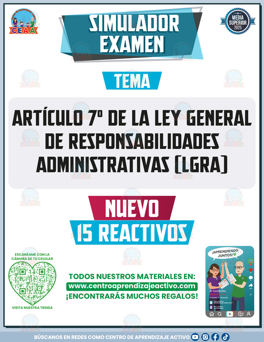 Simulador de Examen Artículo 7° de la Ley General de Responsabilidades Administrativas (LGRA) - Media Superior