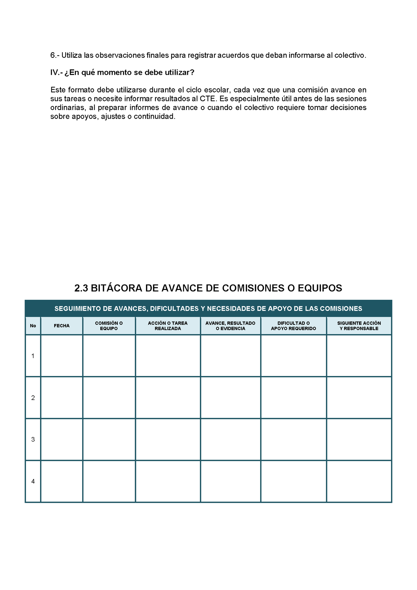 BITÁCORA PARA LA ORGANIZACIÓN Y SEGUIMIENTO DEL CONSEJO TÉCNICO ESCOLAR editable en Word