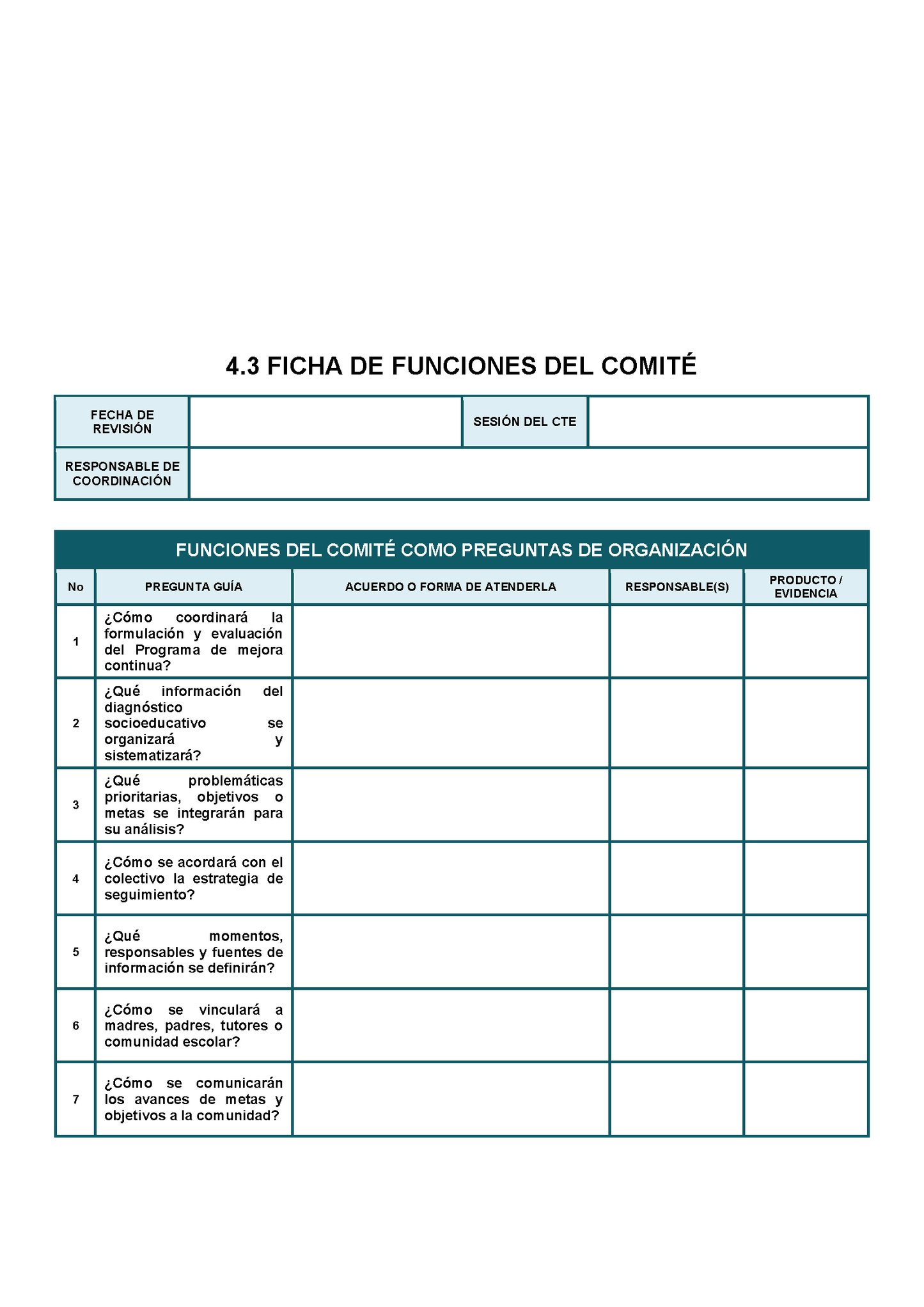 BITÁCORA PARA LA ORGANIZACIÓN Y SEGUIMIENTO DEL CONSEJO TÉCNICO ESCOLAR Editable en Word