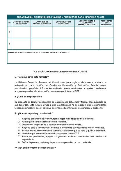 BITÁCORA PARA LA ORGANIZACIÓN Y SEGUIMIENTO DEL CONSEJO TÉCNICO ESCOLAR editable en Word
