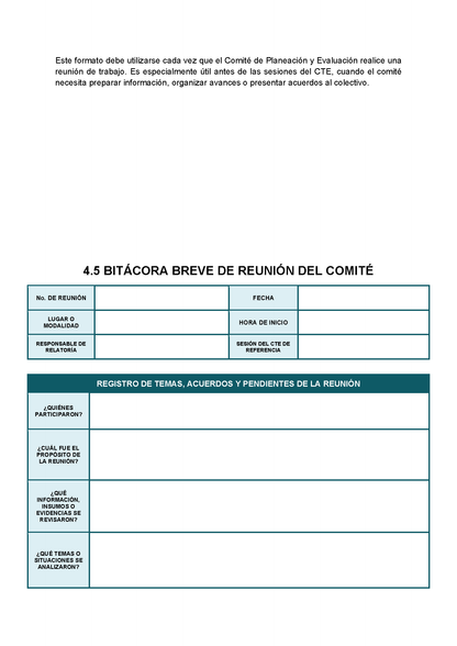 BITÁCORA PARA LA ORGANIZACIÓN Y SEGUIMIENTO DEL CONSEJO TÉCNICO ESCOLAR editable en Word