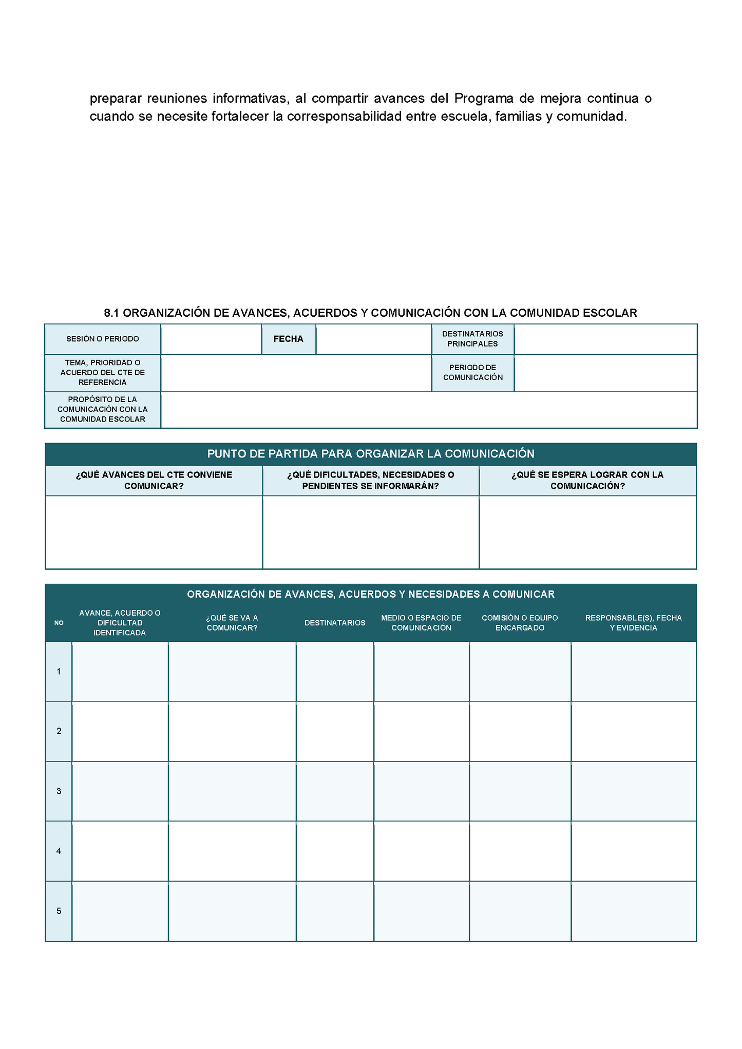 BITÁCORA PARA LA ORGANIZACIÓN Y SEGUIMIENTO DEL CONSEJO TÉCNICO ESCOLAR Editable en Word
