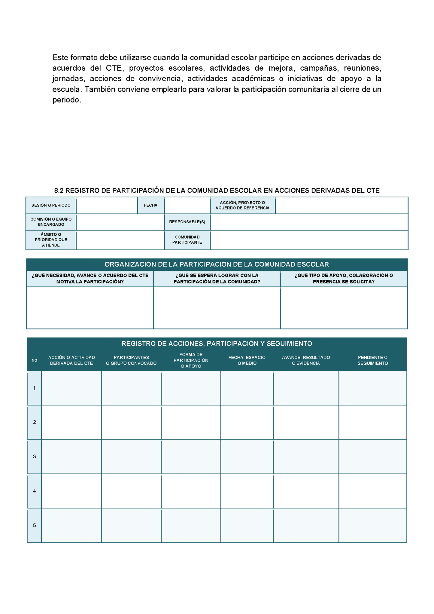 BITÁCORA PARA LA ORGANIZACIÓN Y SEGUIMIENTO DEL CONSEJO TÉCNICO ESCOLAR Editable en Word